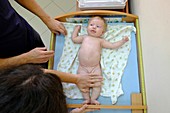 Baby examined at a family health cente