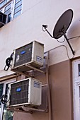 Air-conditioners and satellite dish