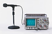 Microphone connected to Oscilloscope