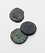 Three Roman coins,2nd century