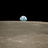 Earthrise over Moon,Apollo 11