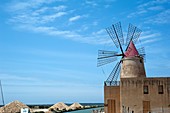 Salt pan windmill,Sicily