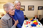 Woman celebrating her 95th birthday