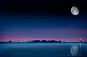 Moon over Prudhoe Bay