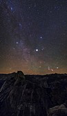 Night sky over Yosemite Park,USA