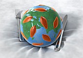 Global food infection,conceptual image