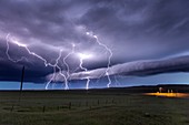 Lightning strikes,Wyoming,USA