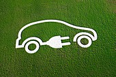 Rechargeable electric car symbol