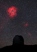 Rosette Nebula and telescope