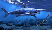 Sarcoprion edax,prehistoric shark