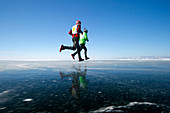 Marathon runners,Lake Baikal,Siberia
