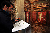 Restoration of Roman frescoes,Pompeii