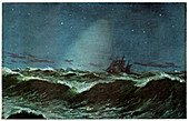 Zodiacal light over the sea,artwork