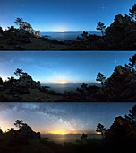 Milky Way rising over a coastline