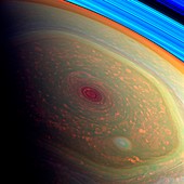 Saturn's north polar storm,Cassini image