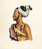 Malay man,19th century artwork
