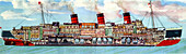 RMS Queen Mary ocean liner,illustration