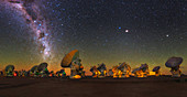 Sky above ALMA radio telescope,Chile