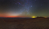 Milky Way and zodiacal light at dusk