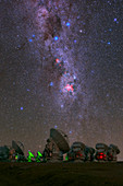 Milky Way over ALMA telescopes,Chile