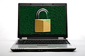 Secure laptop computer,conceptual image