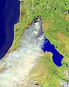 Forest fire,Alaska,satellite image