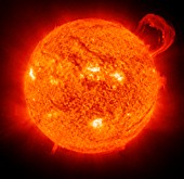 Giant solar prominence,UV image
