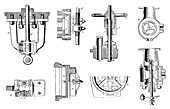 Steam engine components,19th century