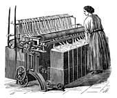 Textile mill warping creel,19th century