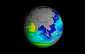 Sea surface salinity,Aquarius image