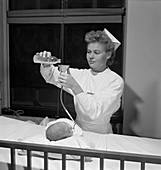 Infant tube feeding,1940s