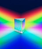 Glass Prism on coloured surface