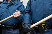 US police with batons