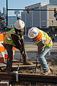 Tram line construction,Detroit,USA