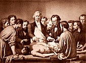 Anatomy lesson by Velpeau,1864