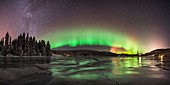 Aurora borealis and Milky Way,Norway