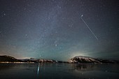 Shooting star and Milky Way,Norway