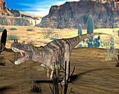 Ceratosaurus dinosaur,illustration