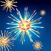 HIV particles,illustration