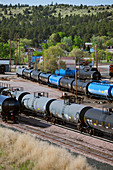 Tanker cars at rail yard,USA