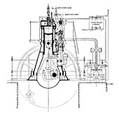 Industrial diesel engine,illustration