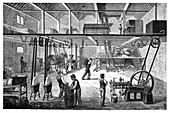 Otto engine on a farm,19th century