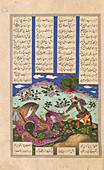 Rustam kills the dragon