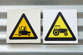 Warning signs on a farm