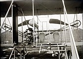 Wright biplane engine and seats,1911