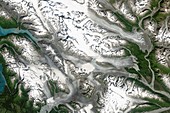 Battle Glacier,Alaska,satellite image