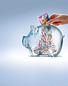 Euro savings crisis,conceptual image