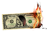 US dollar crisis,conceptual image