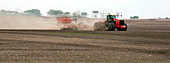 Tractor ploughing a field