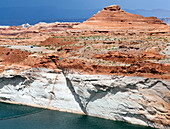 Low water levels in Lake Powell,USA